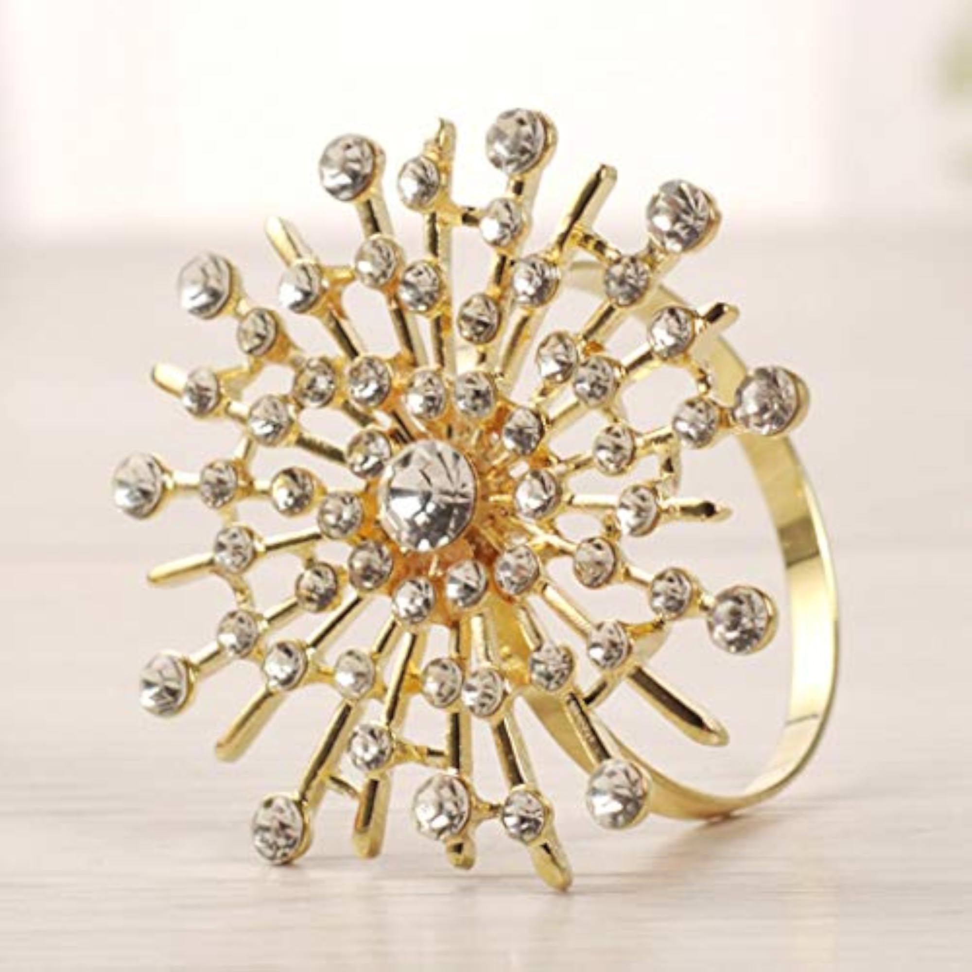 Crystal Napkin Circle with Fake Pearl Decoration